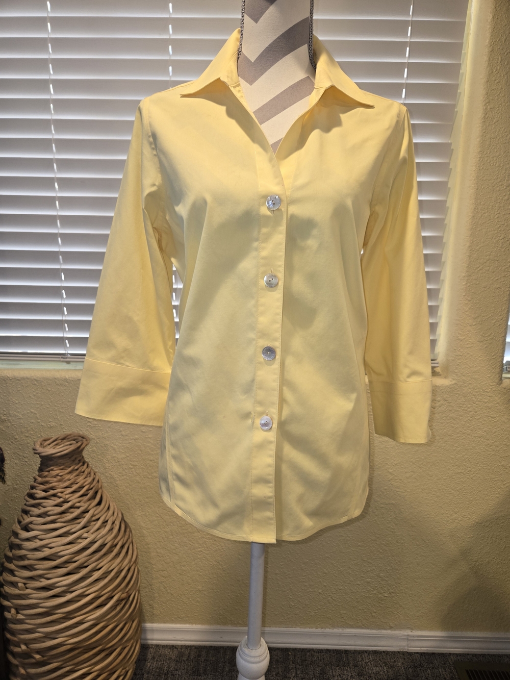 Foxcroft Heritage "Non-iron" Yellow Button-Front Shirt